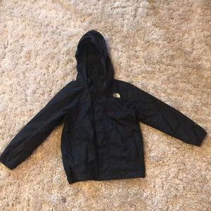 Boy/girl black North Face HyVent jacket